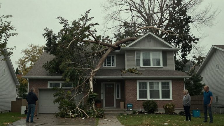 tree fell on house