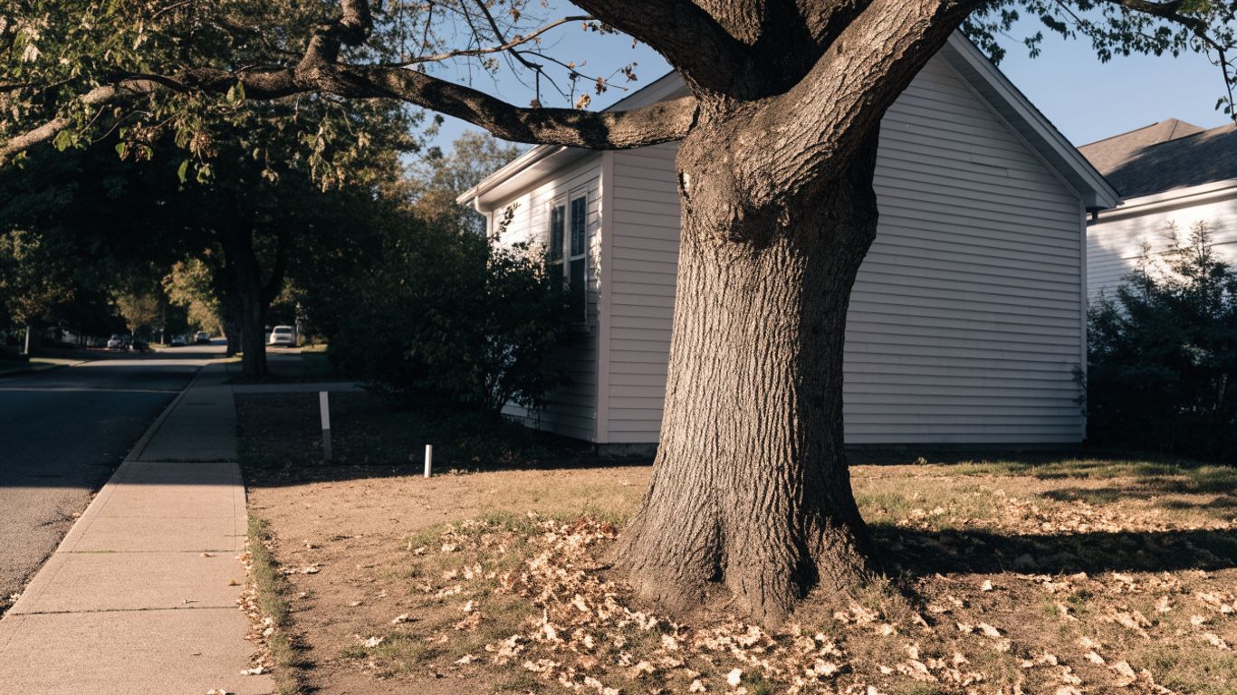 Early leaf loss on a stressed urban tree